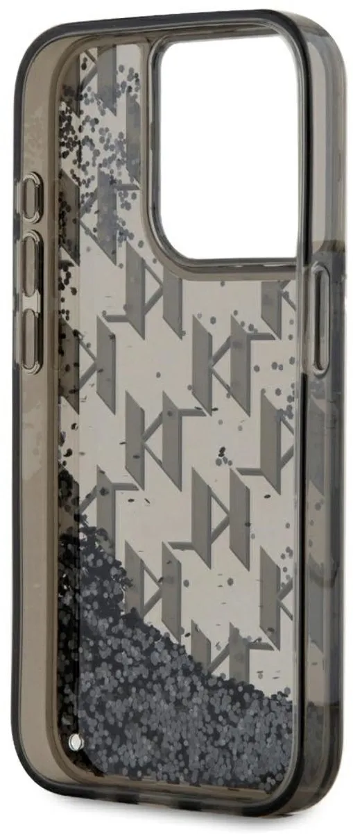 Karl Lagerfeld Hoesje iPhone 15 Pro Monogram Liquide Glitter - Transparent - afbeelding 6 van 6