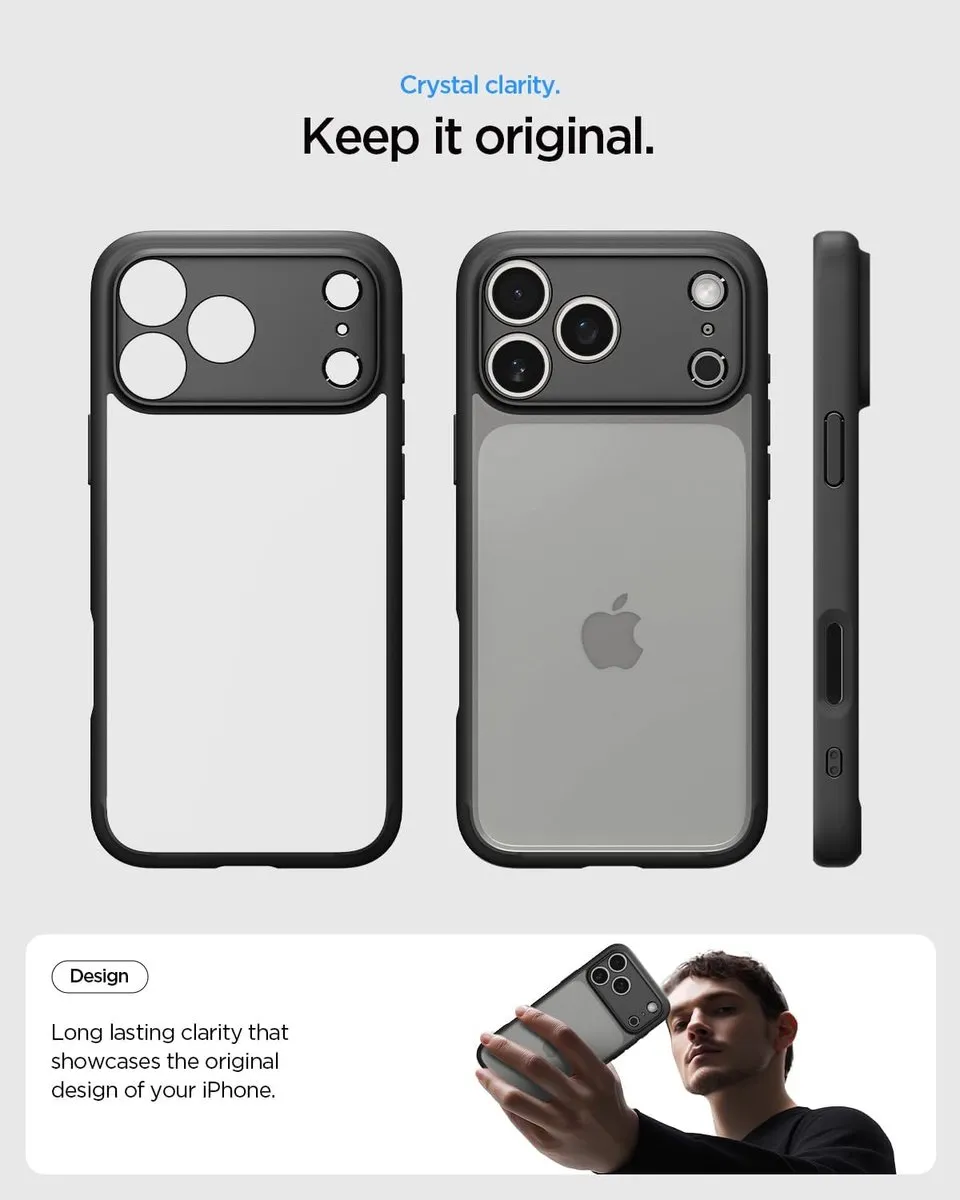 Spigen iPhone 17 Pro Back Cover Hoesje - Anti Vergeling - Zwart