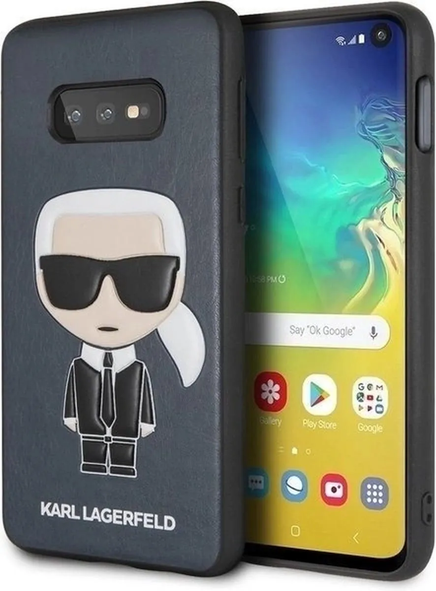 Karl Lagerfeld Ikonik Hoesje S202-12 Galaxy S10e - Blauw