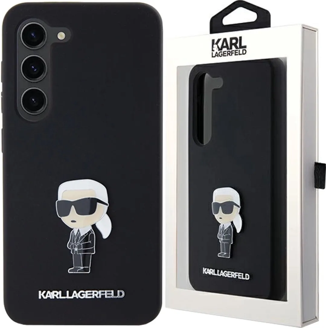 Karl Lagerfeld Ikonik Metal Pin Hoesje - Samsung Galaxy S24 - Zwart