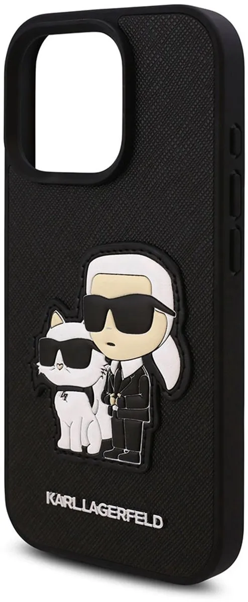 Karl Lagerfeld Beschermhoes iPhone 16 Pro Max Saffiano Zwart KLHCP16XSANKCPK