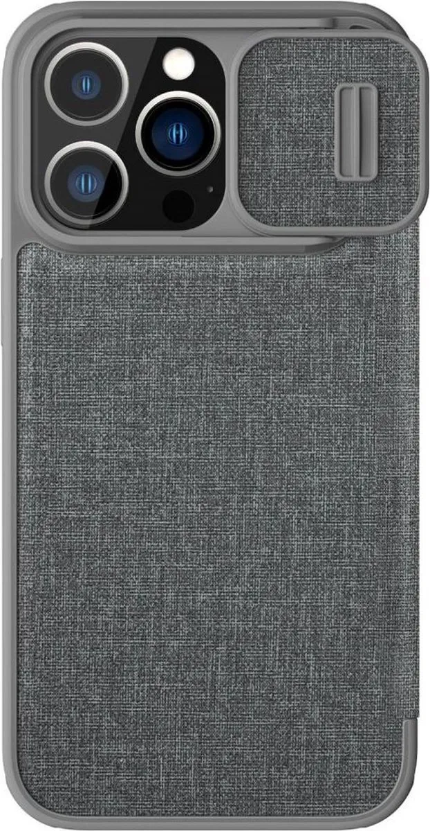 Nillkin Qin Pro iPhone 14 Pro Max Hoesje - 2 Pasjes - Grijs