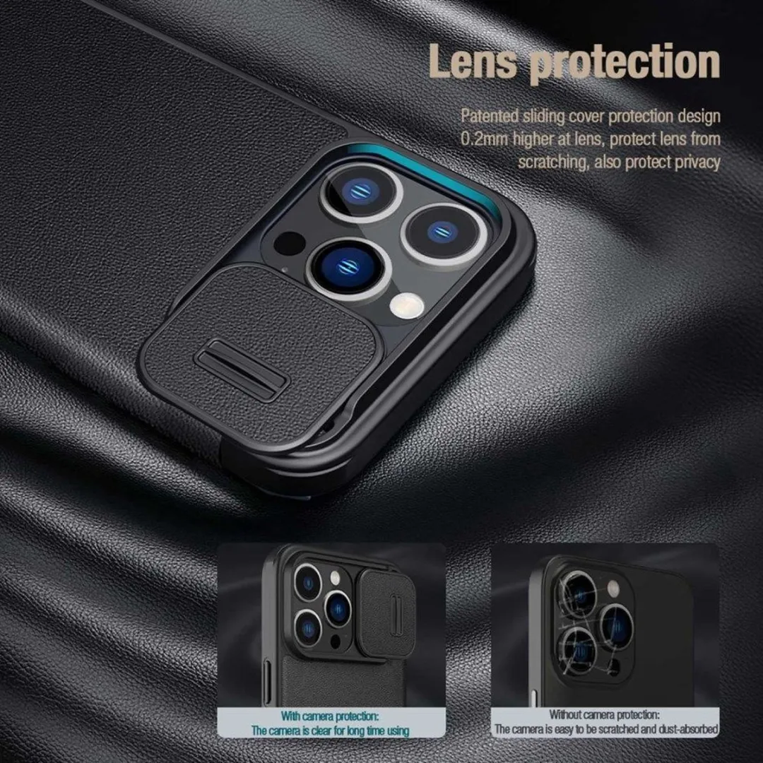 Nillkin Qin Pro iPhone 14 Pro Max Hoesje - 2 Pasjes - Grijs