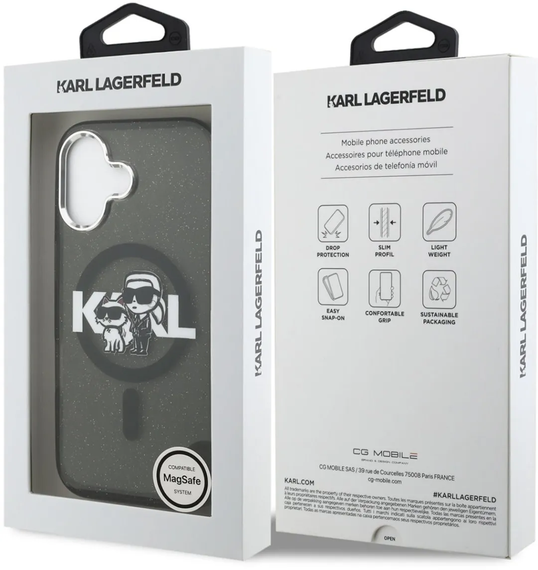 Karl Lagerfeld Back Cover Case iPhone 17 - Zwart - MagSafe