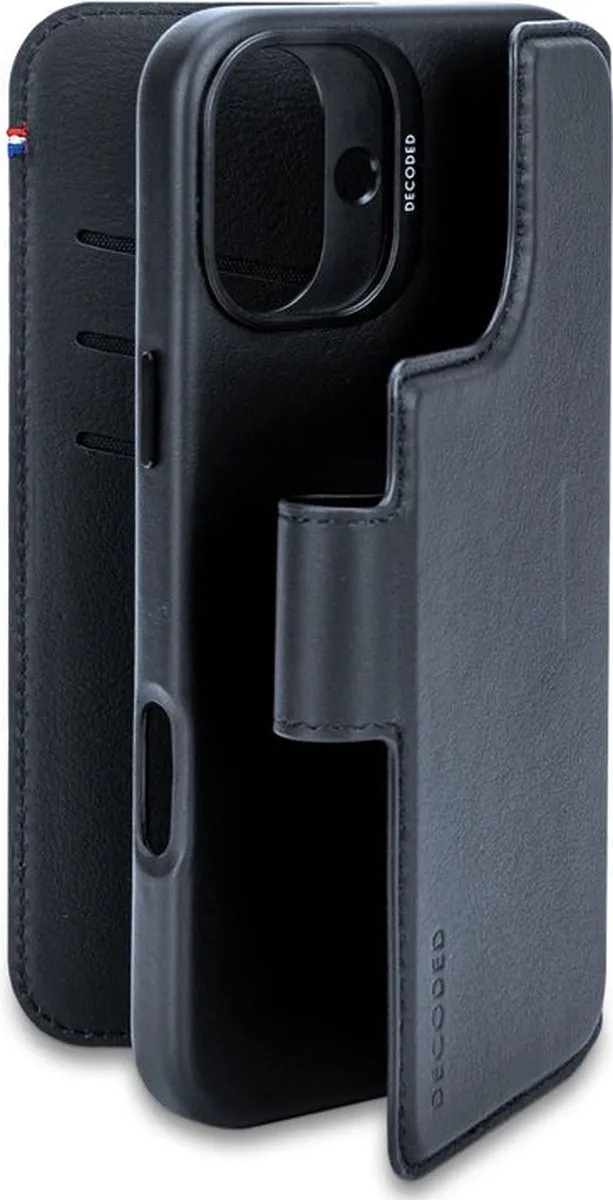 Decoded Leren Wallet Case D24IP1651 - iPhone 16 Plus - 3 Pasjes - Navy Blauw - afbeelding 2 van 5