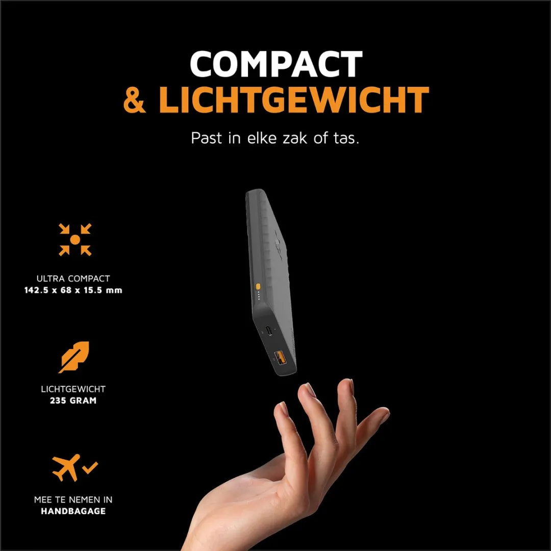 Xtorm Go2 Powerbank XG2101U 10.000mAh - USB-A & USB-C - Zwart