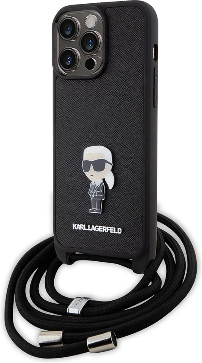 Karl Lagerfeld iPhone 15 Pro Max Hoesje - Effen Zwart