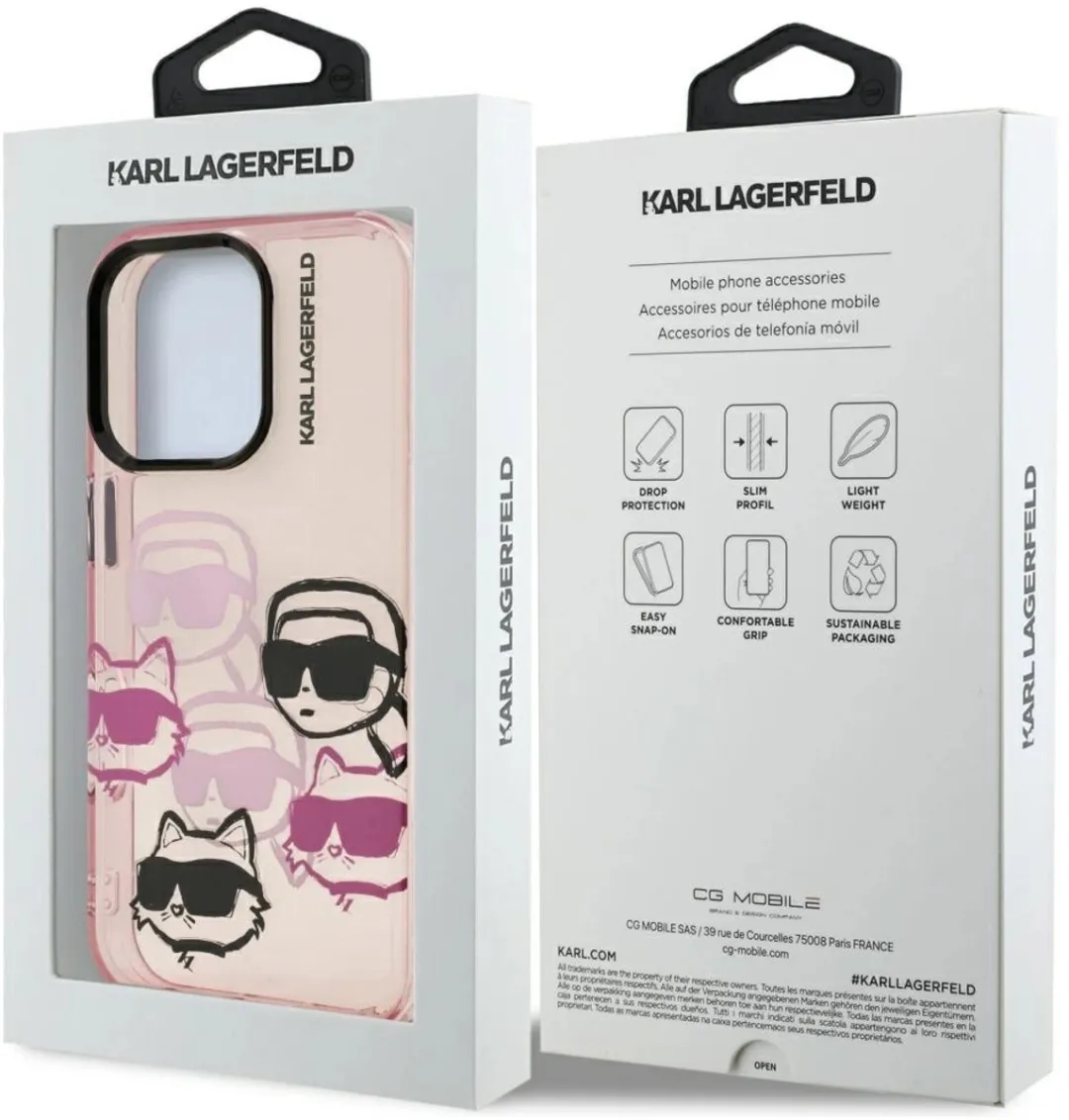 Karl Lagerfeld IML Multi K&C Hoofdpatroon Case - iPhone 16 Pro - Zwart