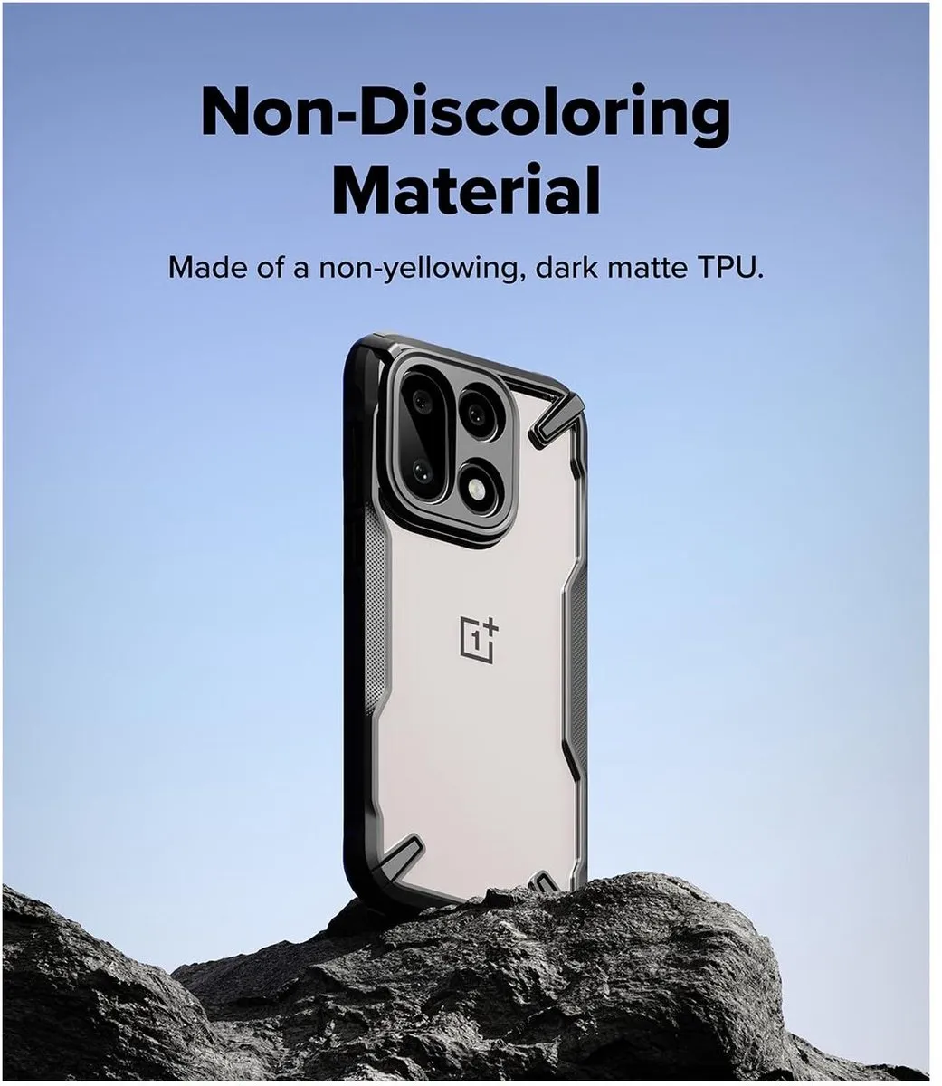 Ringke Fusion X Hoesje OnePlus 15 - Militaire Standaard - Zwart - afbeelding 6 van 6