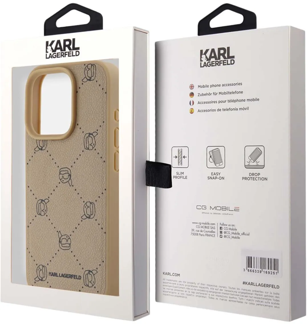Karl Lagerfeld Back Cover iPhone 15 Pro KLHMP15LPGKHPHE - Beige