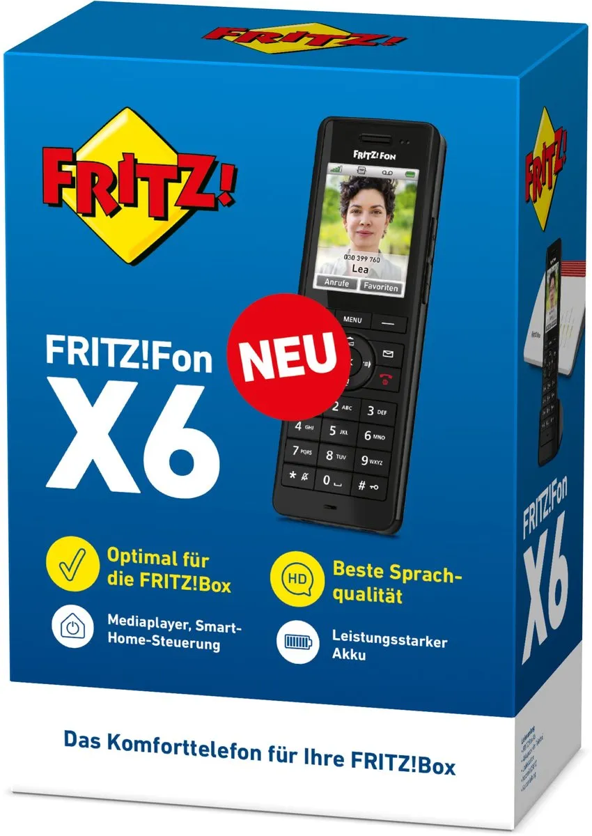 AVM FRITZ!Fon X6 DECT-telefoon - 1000mAh - Zwart