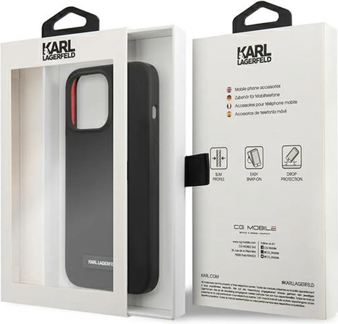 Karl Lagerfeld KLHCP13LSLMP1K iPhone 13 Pro Hoesje - Zwart