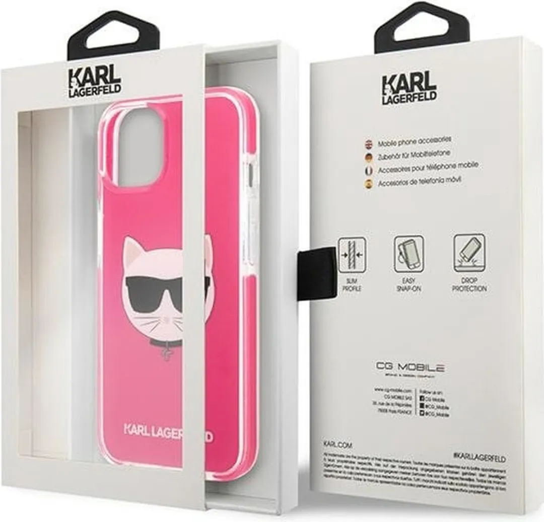 Karl Lagerfeld KLHCP13STPECPI iPhone 13 mini Hardcase - Roze