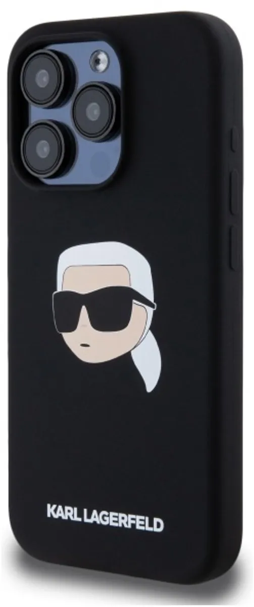 Karl Lagerfeld iPhone 15 Pro Hoesje Magnetisch - Siliconen Karl Print - Transparent