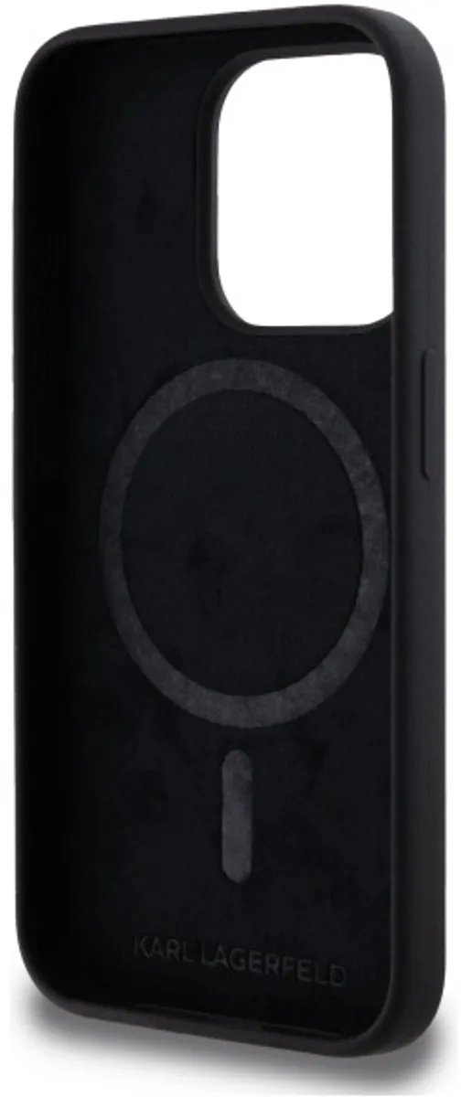 Karl Lagerfeld iPhone 15 Pro Hoesje Magnetisch - Siliconen Karl Print - Transparent