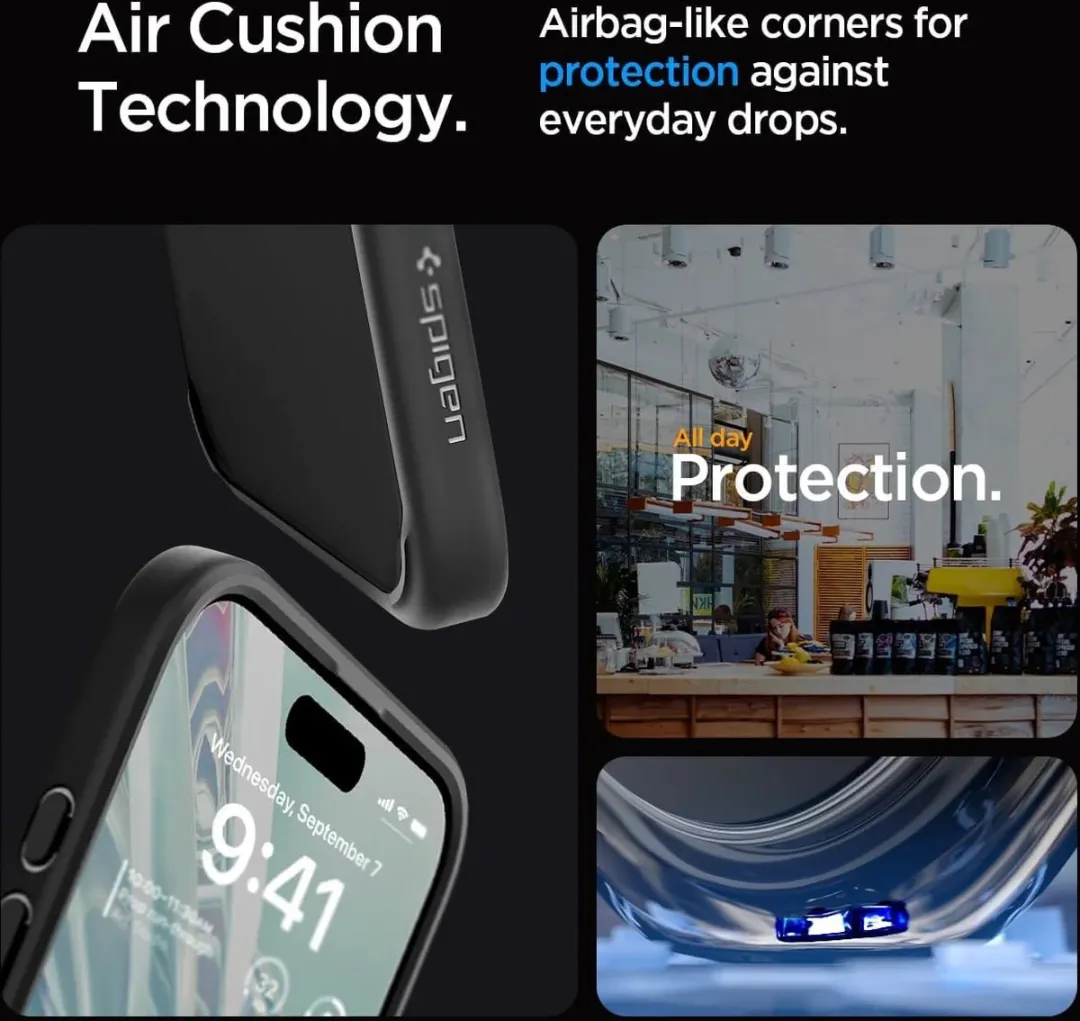 Spigen Ultra Hybrid Back Cover iPhone 15 Pro Max - Zwart