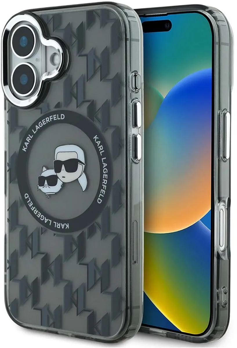 Karl Lagerfeld iPhone 16 Backcover Hoesje - MagSafe - Metaal - Zwart - afbeelding 6 van 6