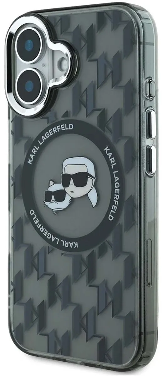 Karl Lagerfeld iPhone 16 Backcover Hoesje - MagSafe - Metaal - Zwart