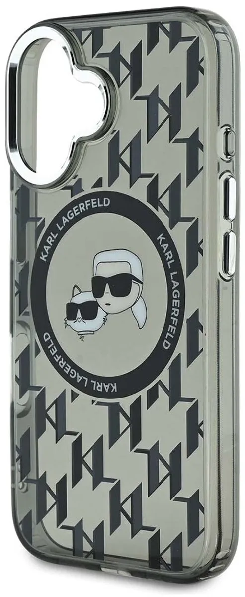 Karl Lagerfeld iPhone 16 Backcover Hoesje - MagSafe - Metaal - Zwart