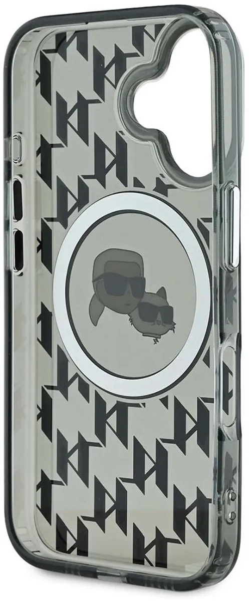 Karl Lagerfeld iPhone 16 Backcover Hoesje - MagSafe - Metaal - Zwart