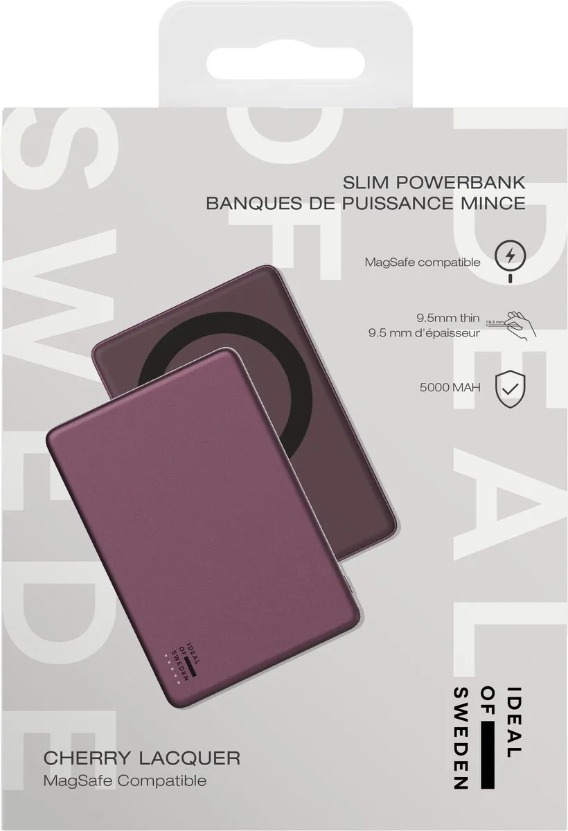 iDeal of Sweden Slanke Powerbank MagSafe 5000mAh - 20W - Kersenlak