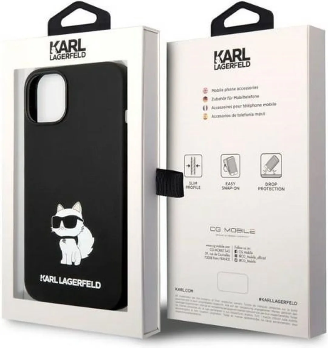 Karl Lagerfeld KLHCP14MSNCHBCK iPhone 14 Plus Hoesje - Zwart