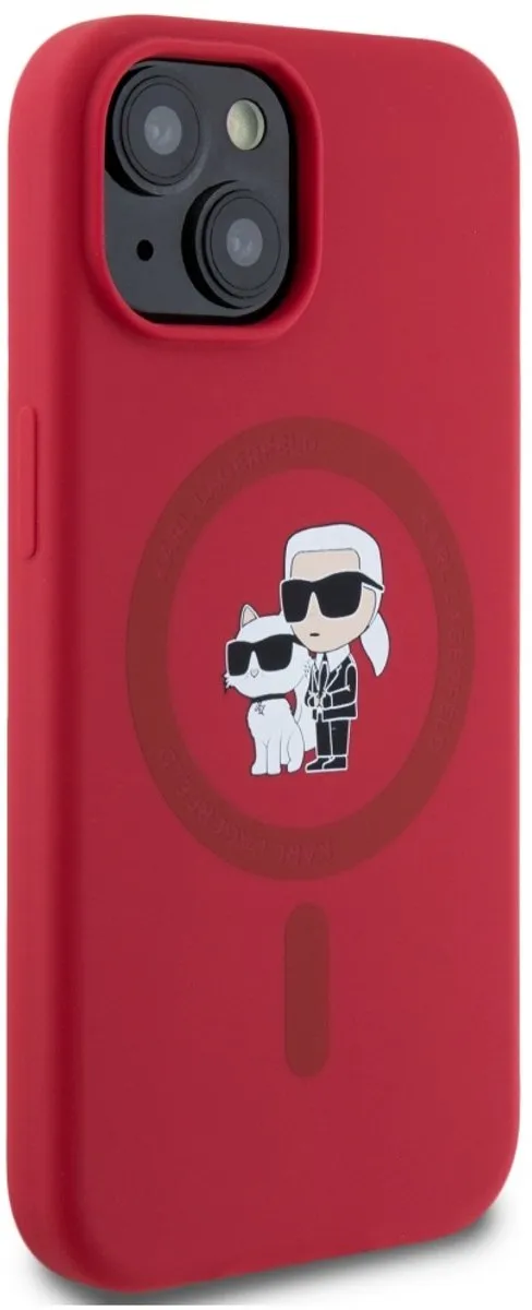 Karl Lagerfeld Siliconen Karl&Choupette Hoesje iPhone 15 - Transparent