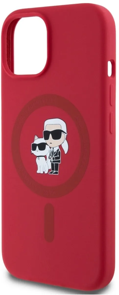 Karl Lagerfeld Siliconen Karl&Choupette Hoesje iPhone 15 - Transparent