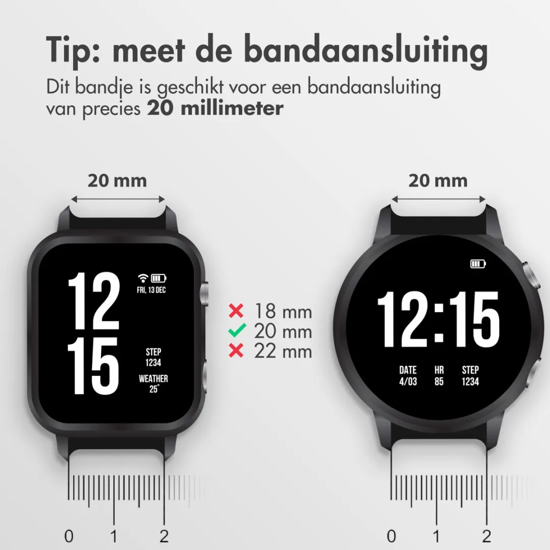 Imoshion Siliconen Smartwatchband Blauw 20mm
