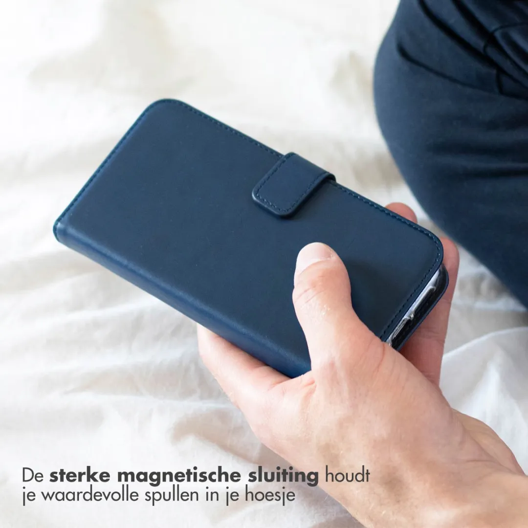 Selencia Hoesje iPhone 17 Bookcase - Echt Leder Blauw