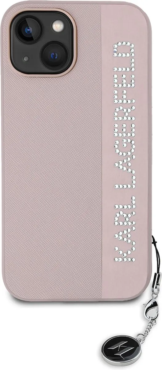 Karl Lagerfeld Backcase Hoesje iPhone 15 - Roze Kunstleer