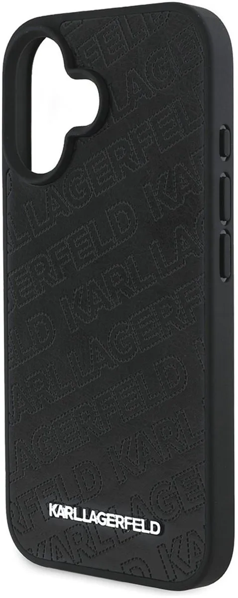 Karl Lagerfeld KLHCP16SPQKPMK Hoesje - iPhone 16 - Zwart
