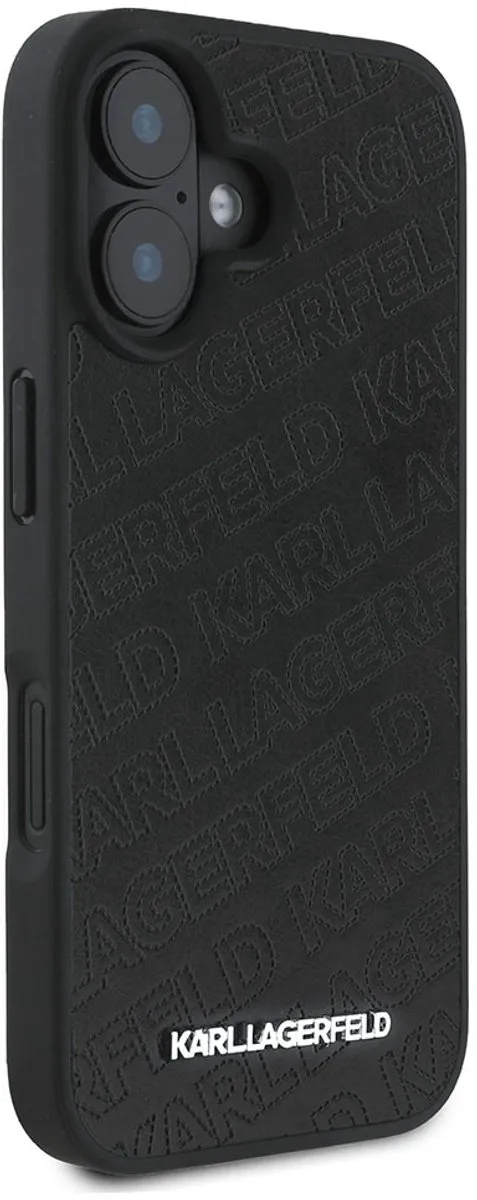 Karl Lagerfeld KLHCP16SPQKPMK Hoesje - iPhone 16 - Zwart