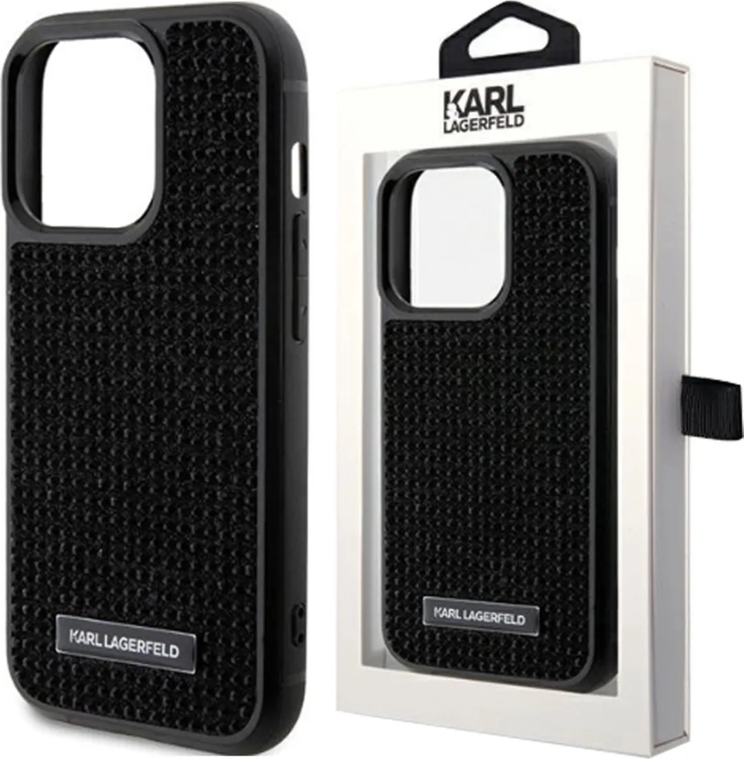 Karl Lagerfeld Rhinestone Back Case iPhone 15 - Zwart - afbeelding 6 van 6