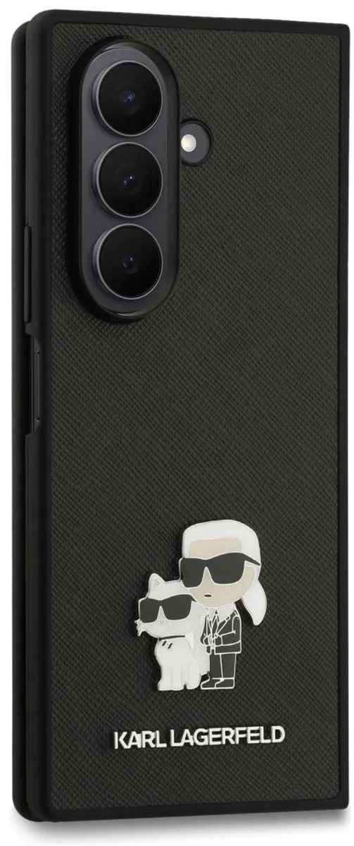 Karl Lagerfeld Galaxy Z Fold 7 Back Cover - Saffiano Leather - Zwart