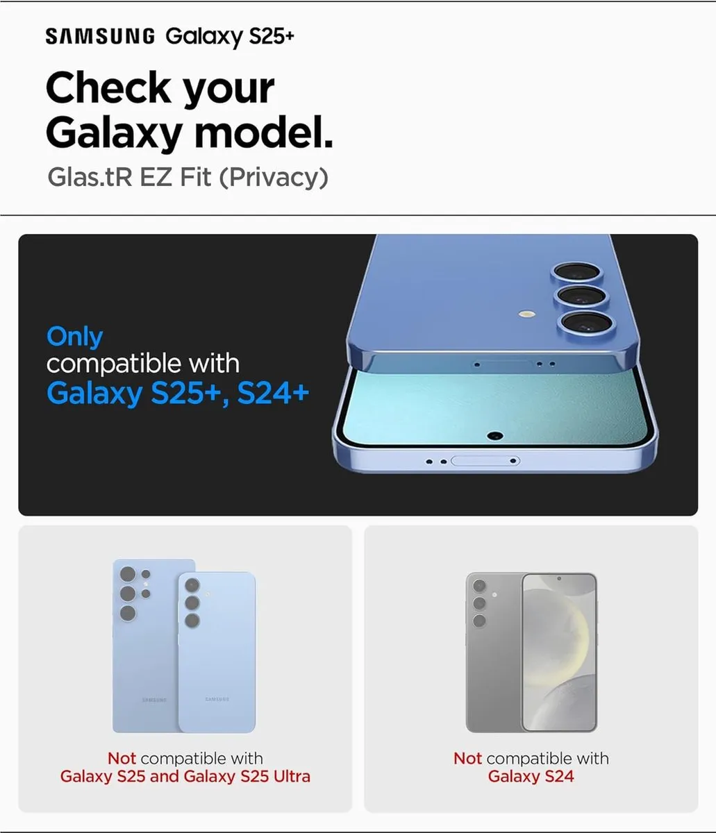 Spigen Galaxy S25 Plus Privacy Screenprotector - 2 Stuks