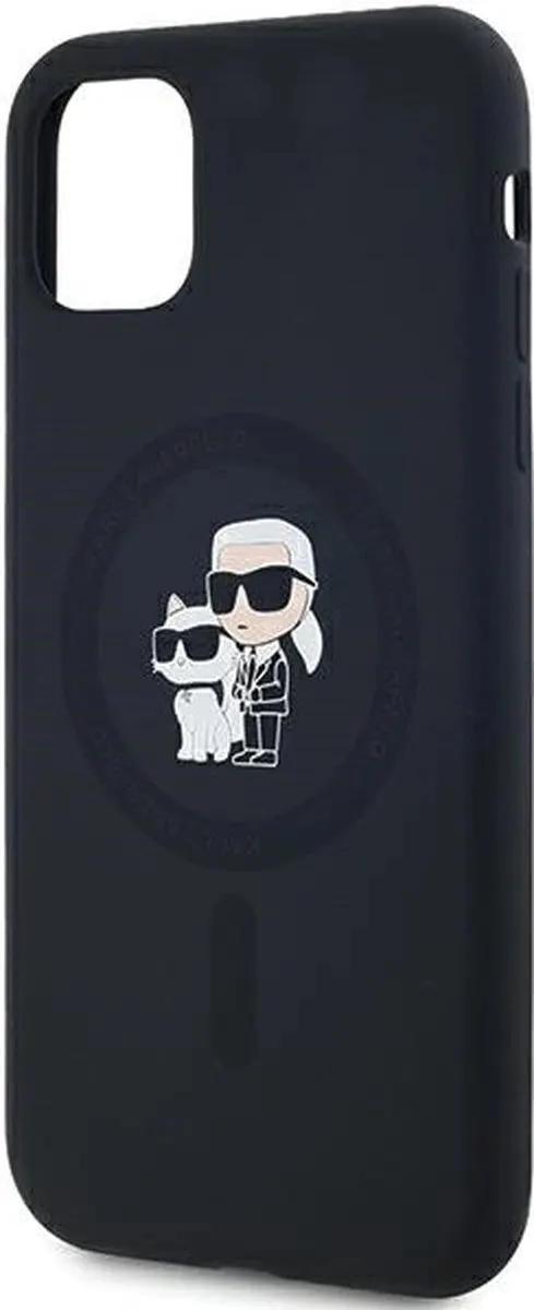 Karl Lagerfeld Siliconen Karl&Choupette MagSafe Hoesje iPhone - Zwart - afbeelding 6 van 6