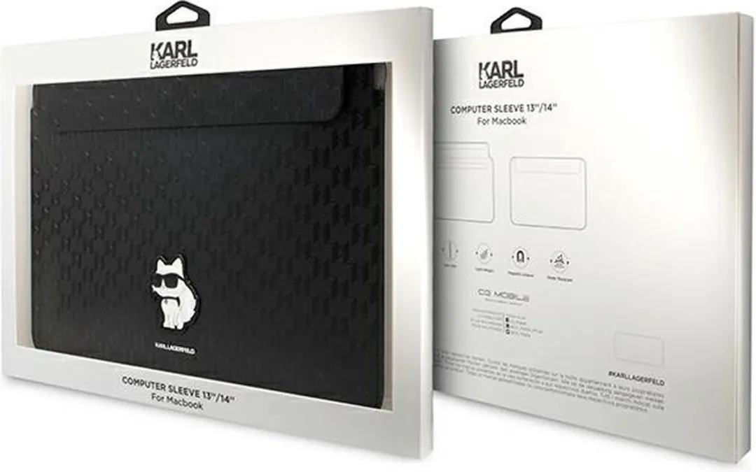 Karl Lagerfeld Saffiano Choupette Laptoptas 14" - Zwart