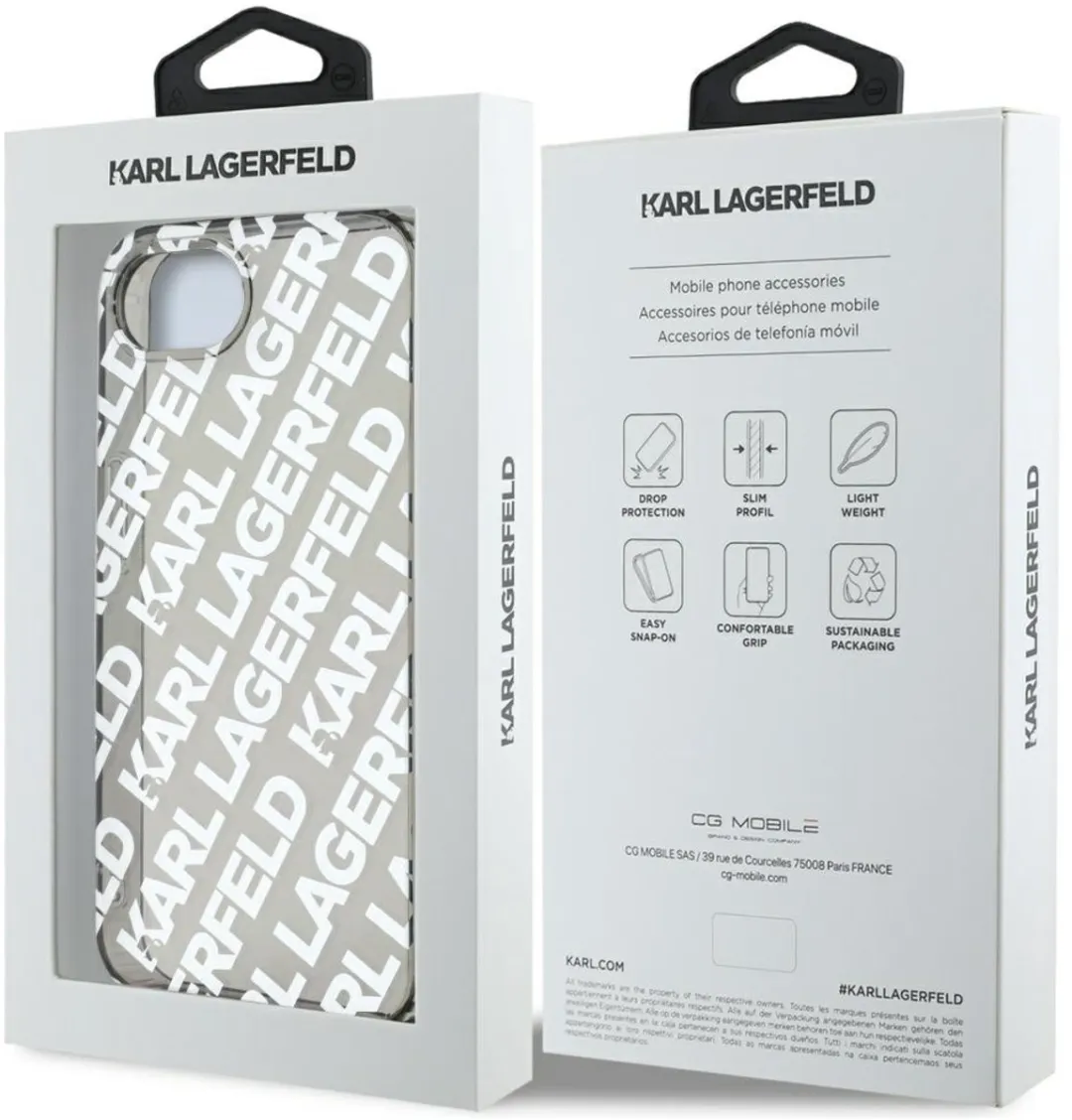 Karl Lagerfeld Case Iml Repeat Logo iPhone 16E - Transparent