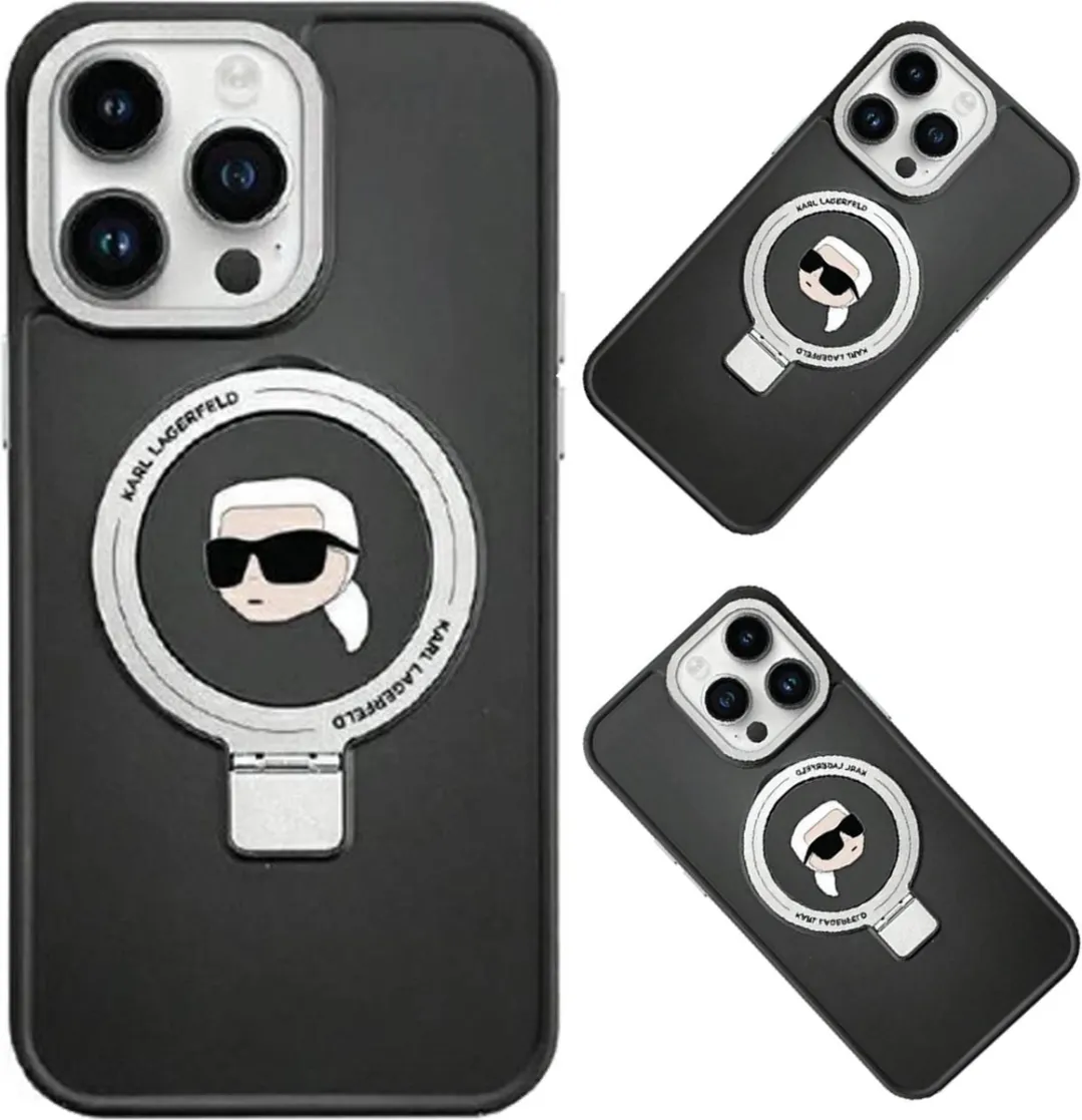 Karl Lagerfeld Ringstandaard Head MagSafe Case iPhone 15/14 Plus