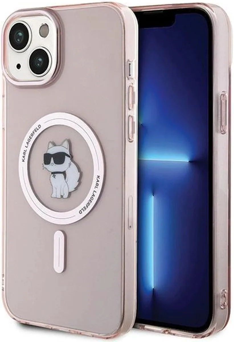 Karl Lagerfeld IML Choupette MagSafe Hoesje iPhone 15 Plus - Roze