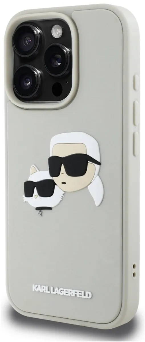 Karl Lagerfeld 3D Rubberen Hoesje iPhone 16 Pro Max - Transparent