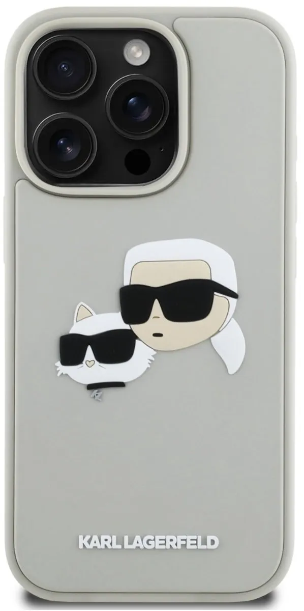 Karl Lagerfeld 3D Rubberen Hoesje iPhone 16 Pro Max - Transparent