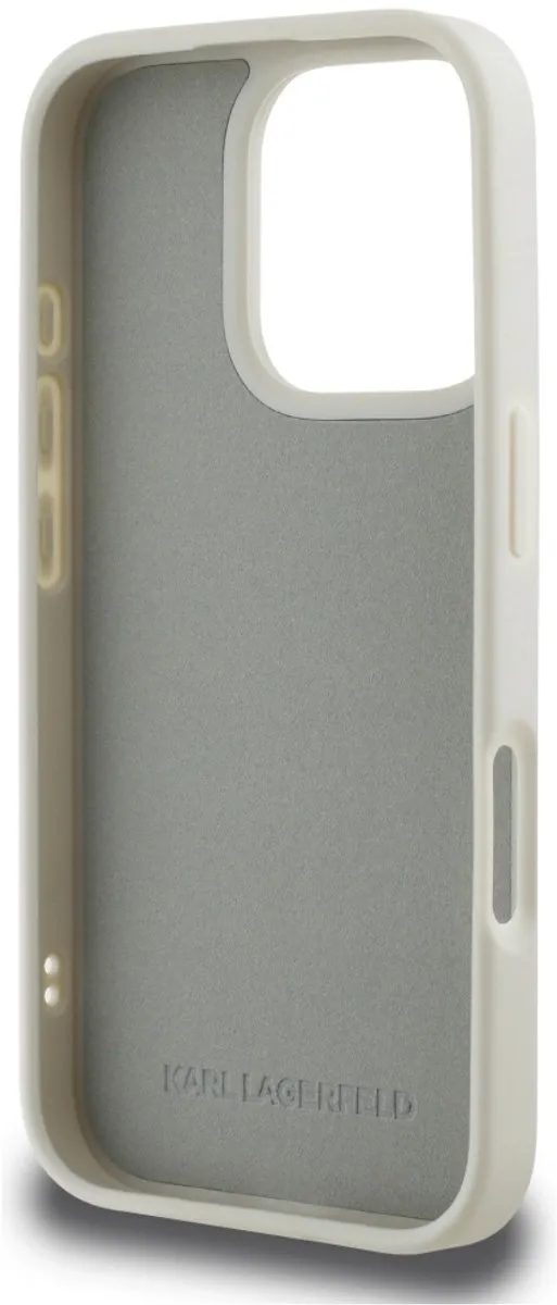 Karl Lagerfeld 3D Rubberen Hoesje iPhone 16 Pro Max - Transparent