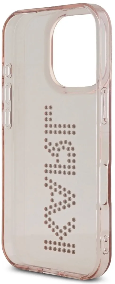 Karl Lagerfeld Hoesje iPhone 16 Pro - Transparent - Strass Logo
