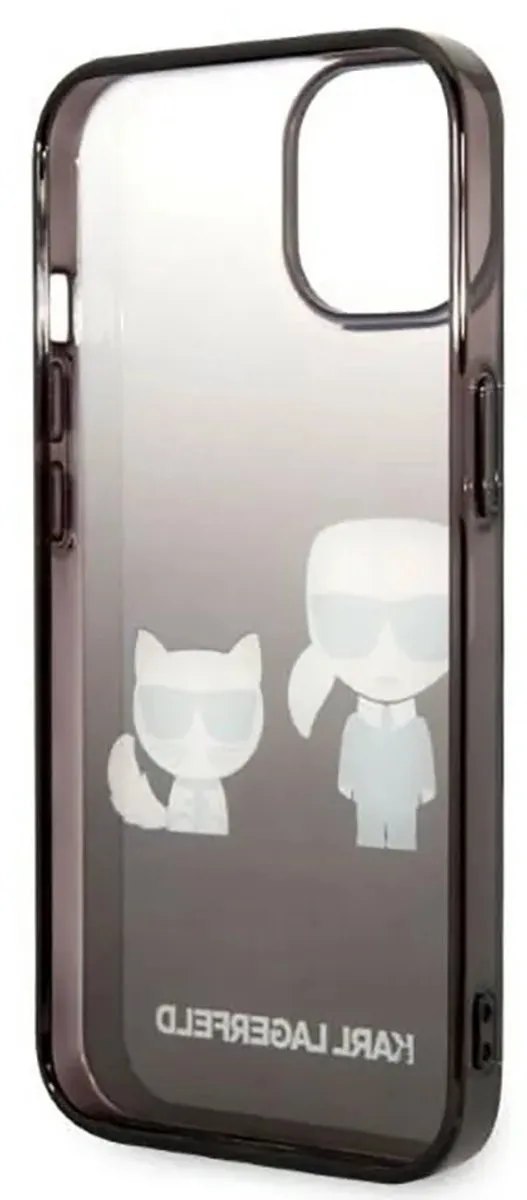 Karl Lagerfeld iPhone 14 Pro Hoesje - Transparant & Zwart - Polycarbonaat/TPU