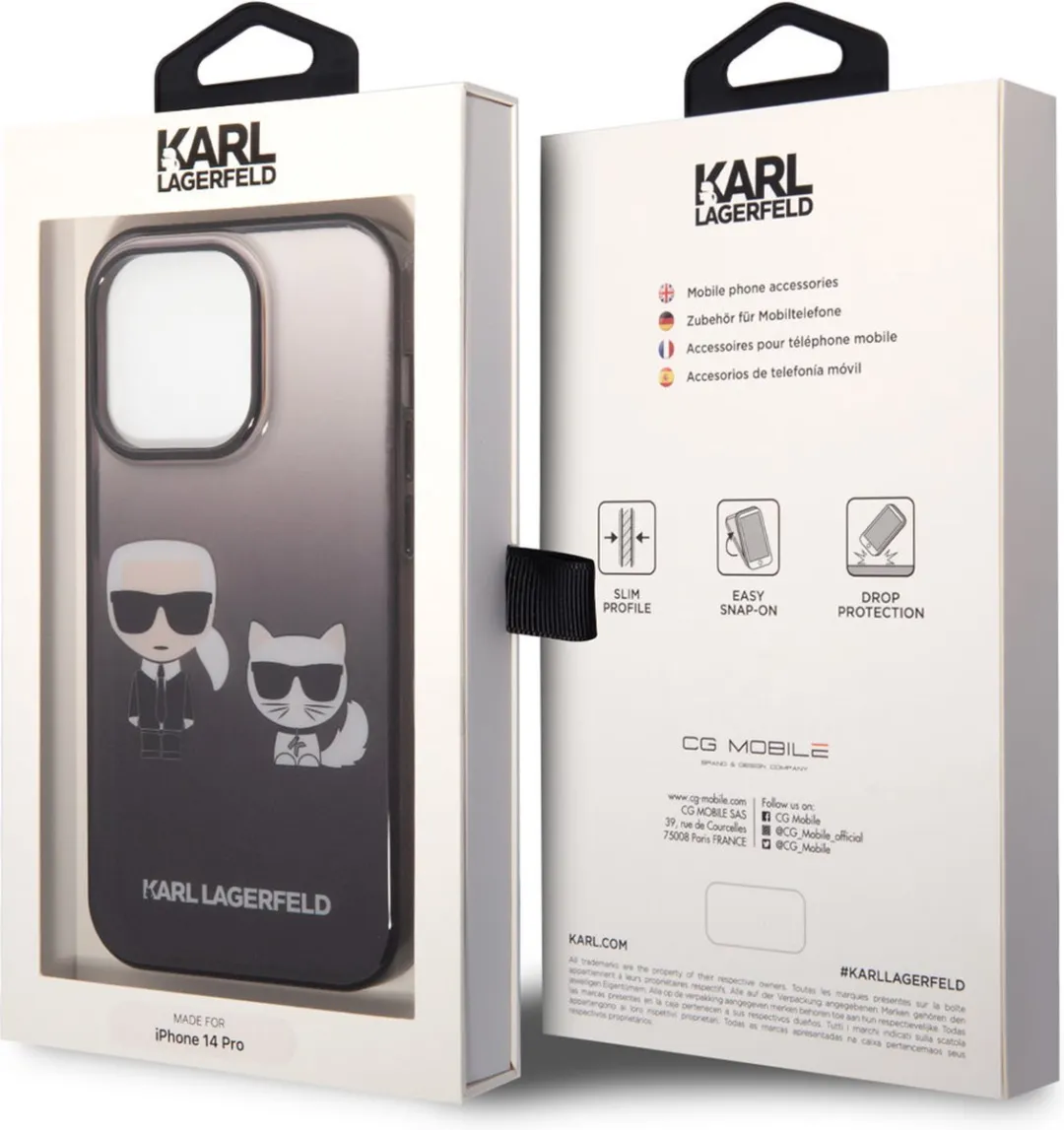 Karl Lagerfeld iPhone 14 Pro Hoesje - Transparant & Zwart - Polycarbonaat/TPU - afbeelding 6 van 6