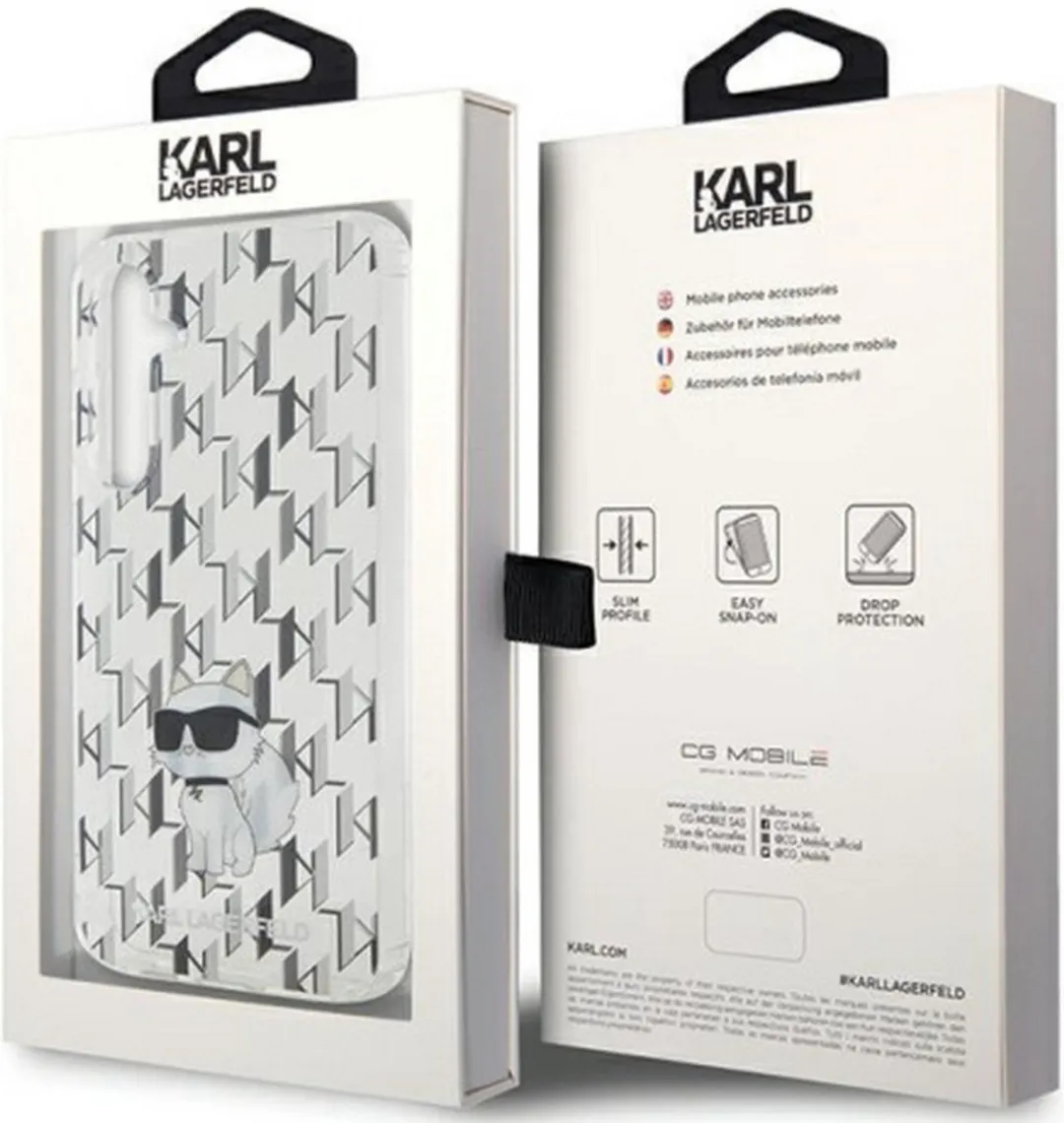 Karl Lagerfeld Monogram Choupette Back Cover - KLHCS23FEHNCMKLT - Transparant