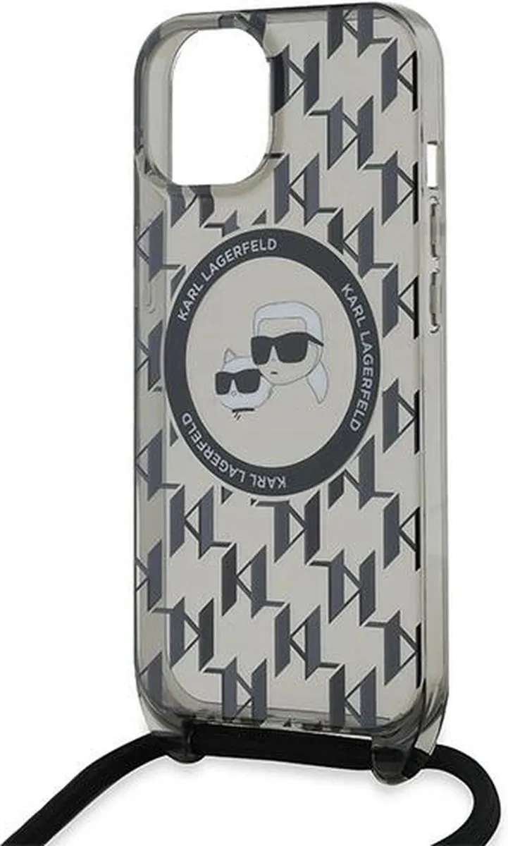 Karl Lagerfeld MagSafe iPhone 15 Hoesje Doorzichtig zwart - KLHMP15SHCKCKLCK - afbeelding 6 van 6