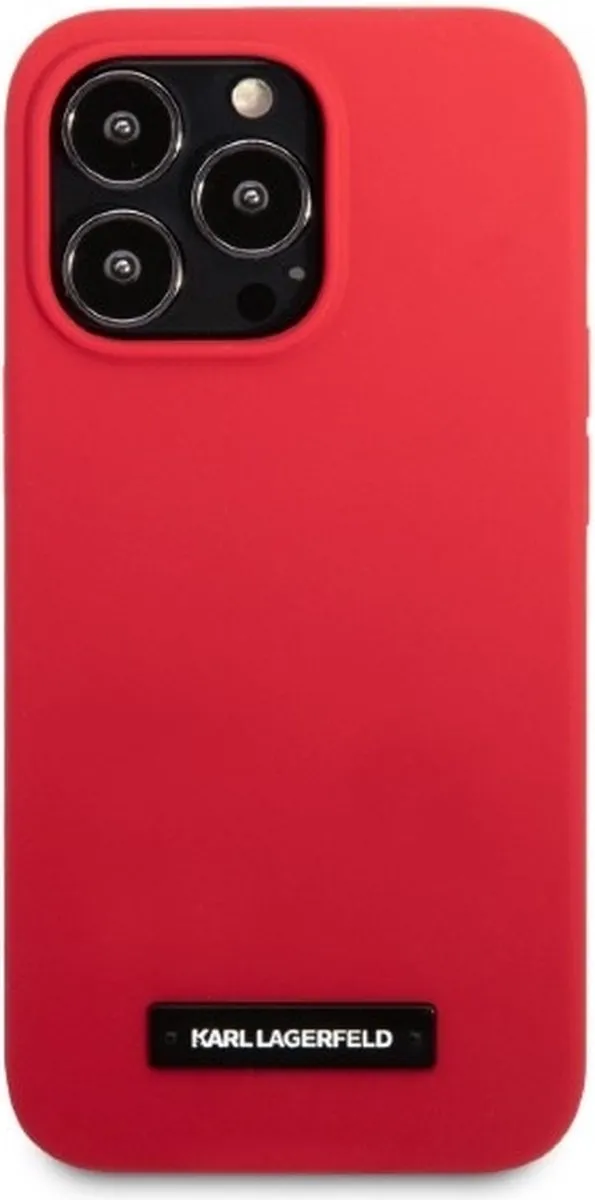 Karl Lagerfeld KLHCP13LSLMP1R Hoesje iPhone 13 Pro - Rood - Siliconen